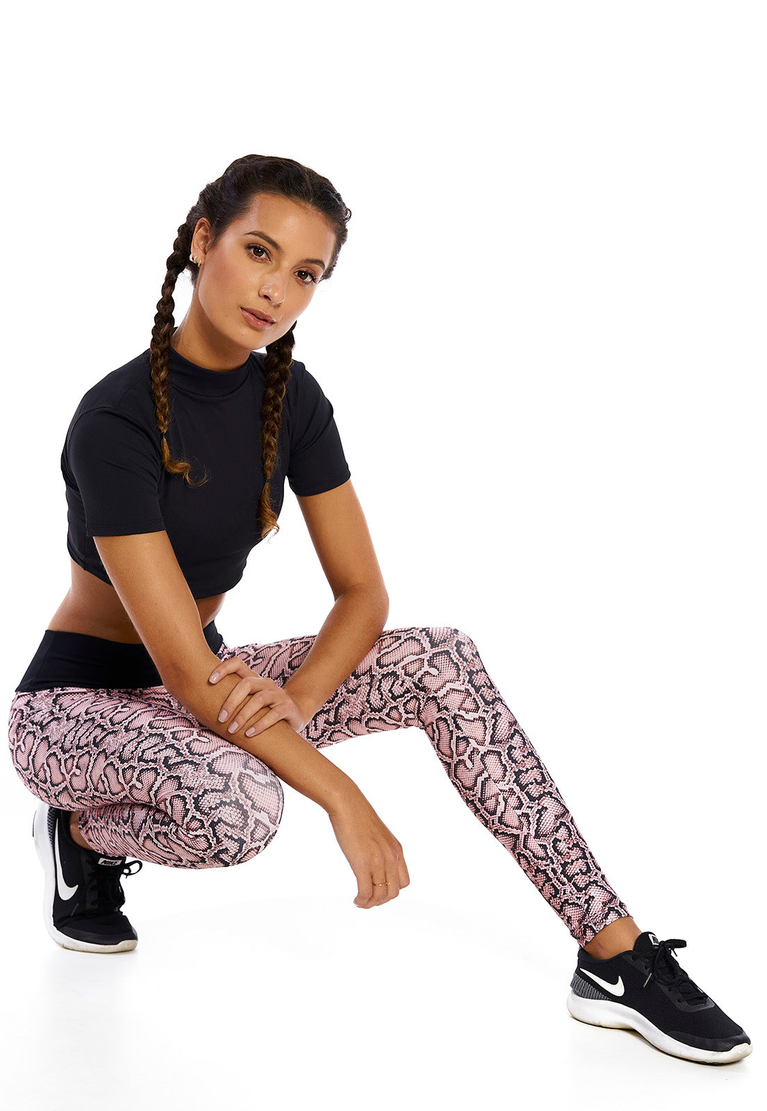 Cropped Gola Alta Canelado Preto