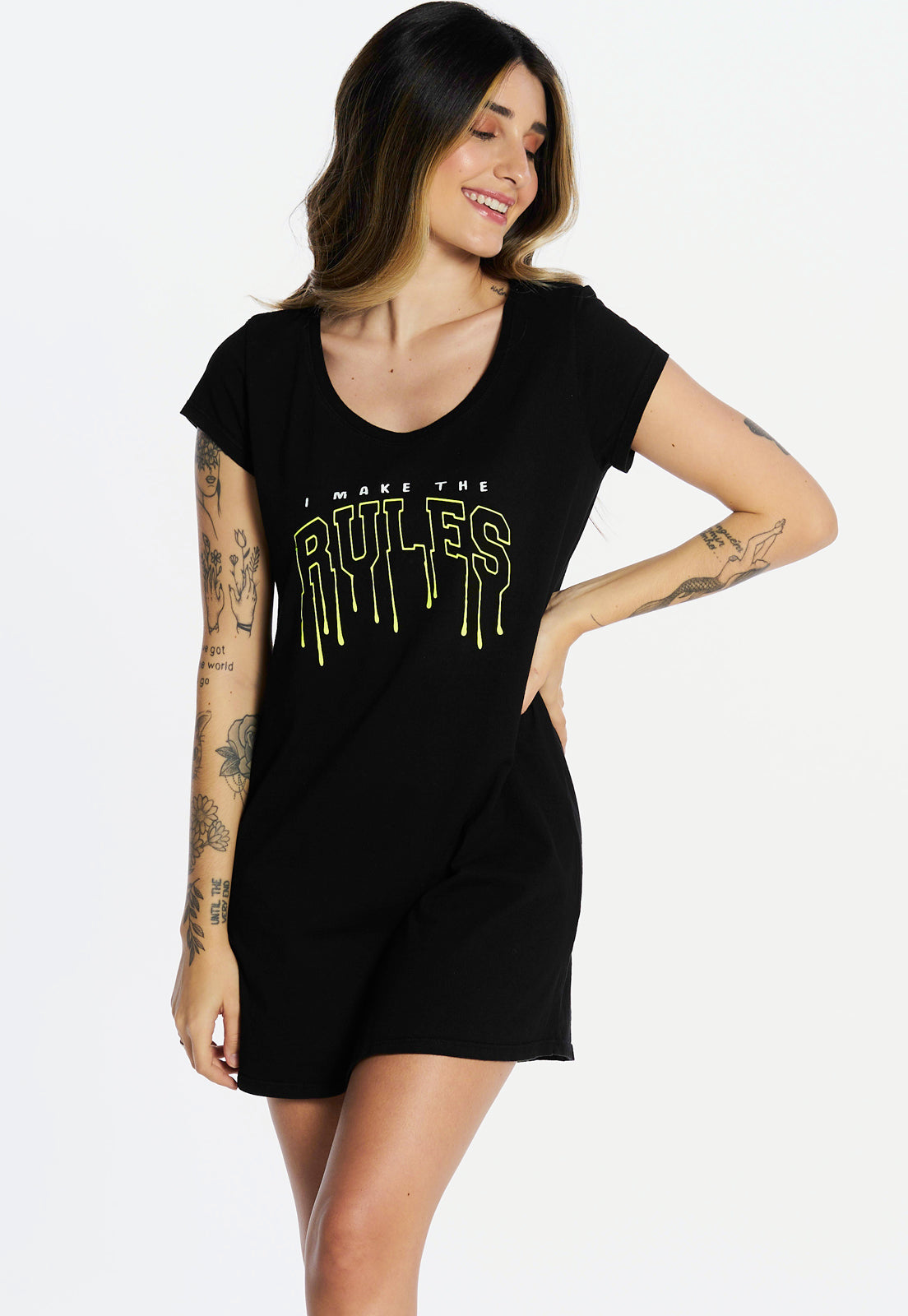 T-Shirt Dress Rules Comfort Black