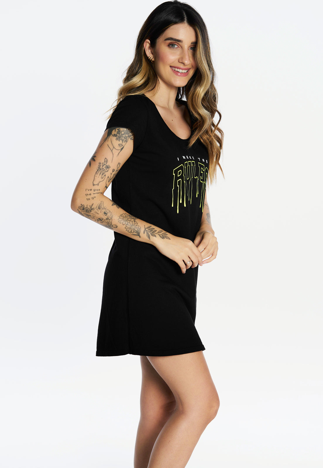 T-Shirt Dress Rules Comfort Black